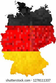 Grunge Germany map with flag inside - Illustration