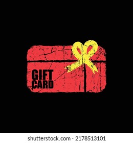 grunge Gift card icon vector for graphic design, logo, web site, social media, mobile app, ui illustration 