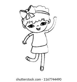 grunge girl child with curly short hair