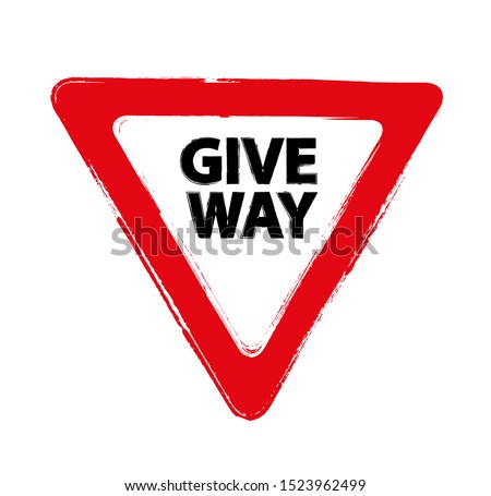Grunge give way sign in vector 