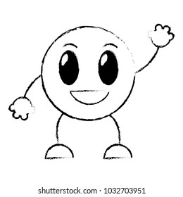 grunge glad emoji expression with arms and legs
