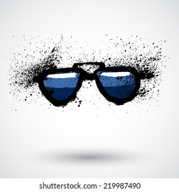 Grunge glasses icon