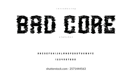 Grunge Glitch Bold Font Blackletter typeface alphabet