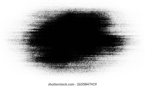 Vector semitono con fallo de Grunge con dispersión pixelada y punto negro denso. Textura lineal de efecto de distorsión digital.