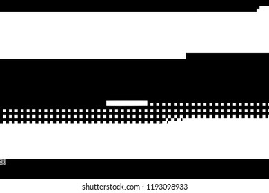 Grunge glitched black and white background. Glitch overlay distress texture. EPS10 vector.