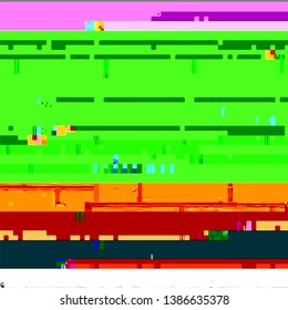 Grunge glitched color pixel background. Glitch distress texture. Cyber hacker attack theme creative design template. EPS10 vector