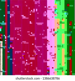 Grunge glitched color pixel background. Glitch distress texture. Cyber hacker attack theme creative design template. EPS10 vector