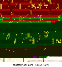 Grunge glitched color pixel background. Glitch distress texture. Cyber hacker attack theme creative design template. EPS10 vector