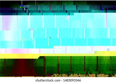 Grunge glitched color pixel background. Glitch distress texture. Cyber hacker attack theme creative design template. EPS10 vector