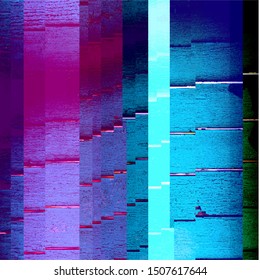 Grunge glitched color pixel background. Glitch distress texture. Cyber hacker attack theme creative design template. EPS10 vector