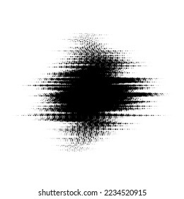 Grunge la mitad del tono brillante. El arte de la historieta pop distorsionado textura de mancha. Los puntos detectados tienen un manchado de fondo. Elemento de diseño monocromo. Vector 