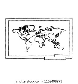 grunge global map with locations symbols destinations