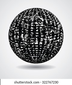 Grunge Globe. Vector Illustration.