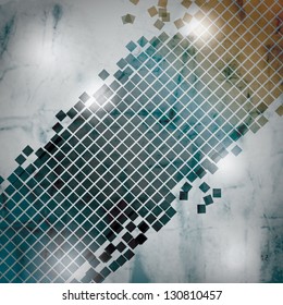 Grunge glowing broken square background