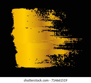 Grunge gold banner.Grunge brush stroke.