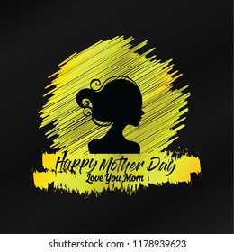 Grunge Gold Happy Mothe's Day Vector Eps.10