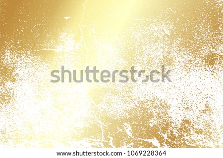 Grunge gold paint texture. Distress rough background. Noise dirty rectangle stamp.