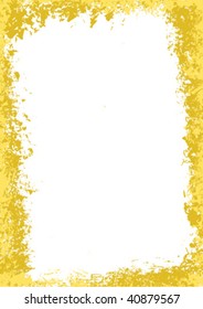 Grunge golden frame - background vector