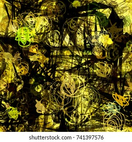 Grunge golden template. Seamless texture. Abstract vector background for web page, banners, fabric, home decor, wrapping