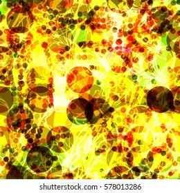 Grunge golden texture. Dotted background with circles. Abstract seamless pattern