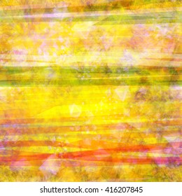 Grunge golden wall texture with colored stripes. With scratches, faded, scuffed. Old pattern. Seamless background