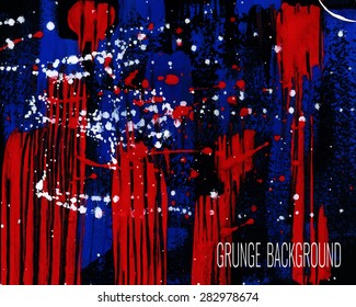 grunge gouache background with brush strokes and splashes