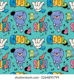 Grunge Graffiti Art Seamless Pattern