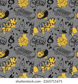 Grunge Graffiti Art Seamless Muster