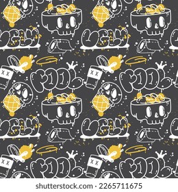 Grunge Graffiti Art Seamless Pattern