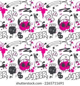 Grunge Graffiti Art Seamless Muster