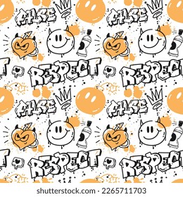 Grunge Graffiti Art Seamless Pattern