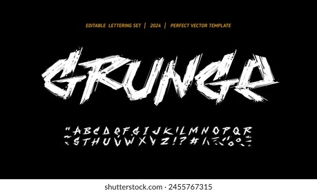 Grunge - Graffiti brushstyle font type alphabet with signs and symbols. Street Art graffiti style font type letterning set. Rock style elements collection for tee print and music cover channel design