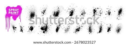 Grunge graffiti spray paint splashes and drops. Spraypaint mud effect. Street art and urban style splatter paint. Punk grunge aerosol effect vector elements. Splash and drip dissolve texture design. Stock photo © 