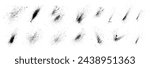 Grunge graffiti spray splashes and drops. Hand drawn vector ink splashes with grain texture and small blots. Splatter paint, drip graffiti, splattered texture. Set of grunge brush drawn elements.