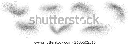 Grunge graffiti spray splashes and drops. Hand drawn vector ink splatters with grainy texture, small blots, dripping paint and splattered grunge brush elements.