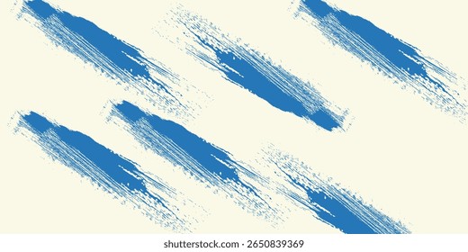 Grunge grainy blue brush stroke with spray texture. Hand drawn distress damaged vintage banner with zigzag bold line. Rough thick brush stroke texture