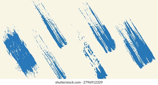 Grunge grainy blue brush stroke with spray texture. Hand drawn distress damaged vintage banner  modern background