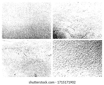Grunge textura sucia granulada. Conjunto de cuatro abstractos fondos superpuestos de socorro urbano. Ilustración del vector