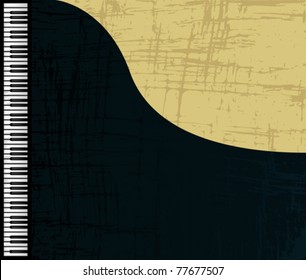 Grunge grand piano profile, graphic illustration