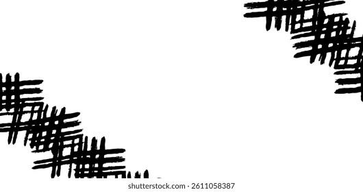 Сreative grunge graphic box, paintbrush, ink brush stroke, lines and splashes. Rectangle text boxes for social media and network. 