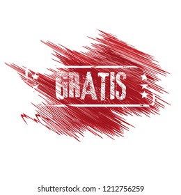 grunge gratis stamp,emblem, label, badge. vector illustration