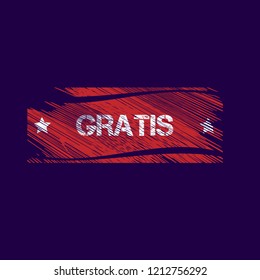 grunge gratis stamp,emblem, label, badge. vector illustration