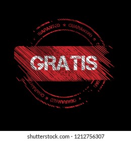 grunge gratis stamp,emblem, label, badge. vector illustration