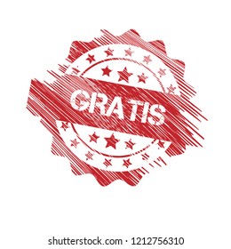 grunge gratis stamp,emblem, label, badge. vector illustration