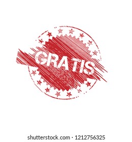 grunge gratis stamp,emblem, label, badge. vector illustration