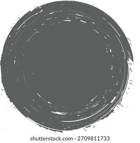 Grunge gray circle with distressed texture and abstract design element