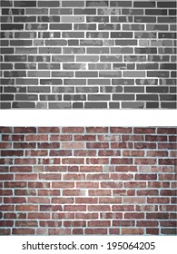 Grunge gray and color brick wall background
