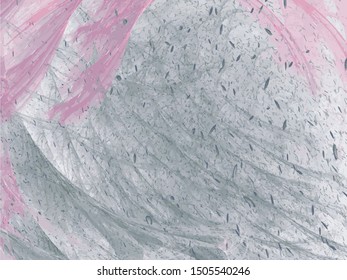 Grunge gray pink abstract background on white backdrop. Rectangular horizontal medium rough design. Vector image.