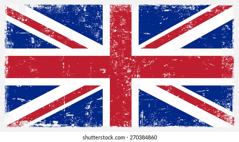 Grunge Great Britain flag.British flag with grunge texture.Vector template.
