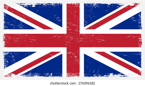 Grunge Great Britain flag.British flag with grunge texture.Vector illustration.